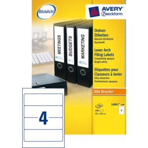 AVERY Rugetiket Zelfklevend L6061-100 Wit 1Pak 192x59mm