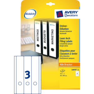 Avery Rugetiketten Zweckform L6059-25 297x59mm Wit 75st