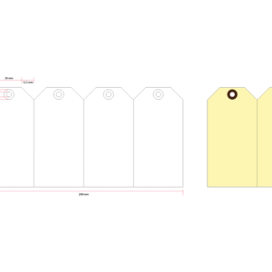 HF2 Label Karton 50x100mm 200g/m² Geel Nr:4 1000st