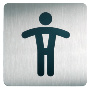 495423 - DURABLE Infobordje Pictogram WC Heren Zilver 150x150mm
