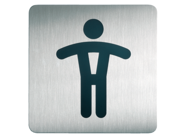 495423 - DURABLE Infobordje Pictogram WC Heren Zilver 150x150mm