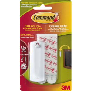 Command Bevestigingsstrip 17040c 2-Haken met Extra Strip Wit 1st