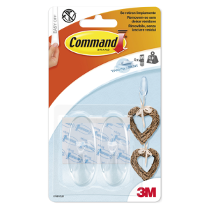 17091CLR - Command Bevestigingsstrip 17091c 2 Ovale Haken Transparant 1st