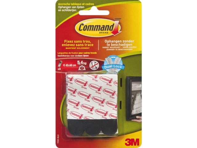 Command Bevestigingsstrip 17201blk 8x Klikstrip Donker 1st