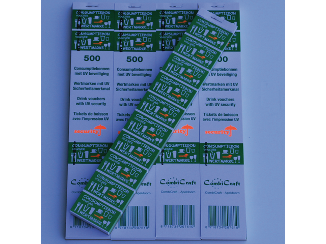 Combicraft Consumptiebon UV Beveilling 50x28mm Groen 500st