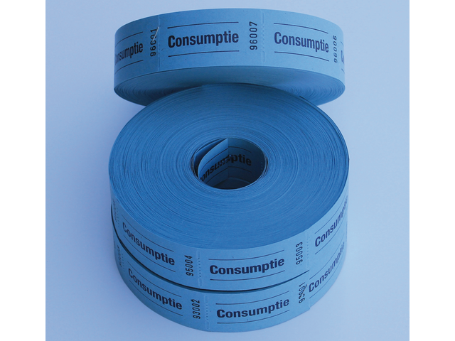 Combicraft Consumptiebon 57x30mm Blauw 2x 1000st