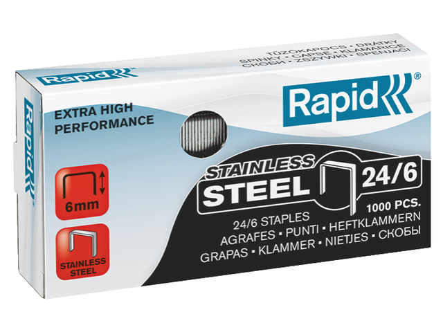 24858100 - RAPID Nietjes RVS 24/6 1.000st