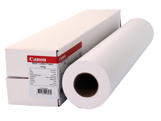 Canon Inkjetpapier 610mmx30m 180g/m2 Mat Gecoat 1rol