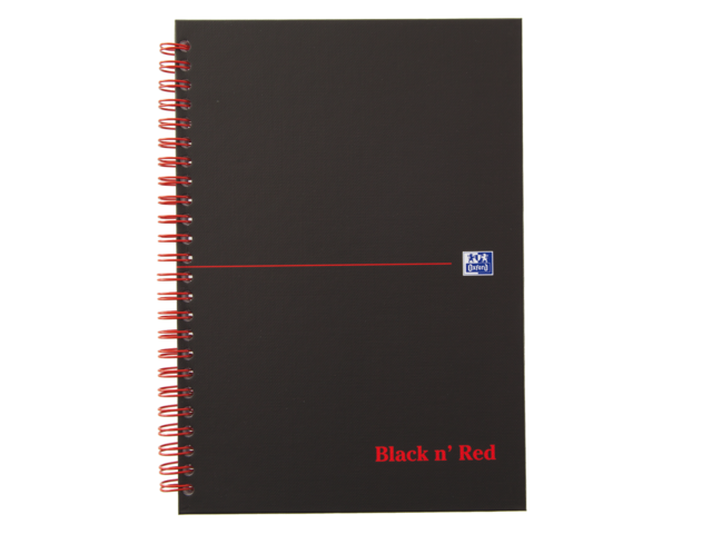 400047651 - OXFORD Notitieboek Black and Red Lijn A5 Diverse Kleuren 1st