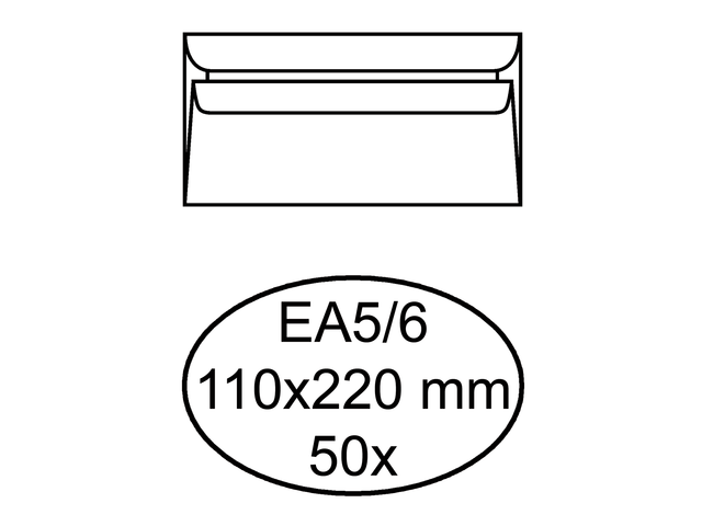 Quantore Envelop Bank EA5 110x220mm Strip 50st Wit