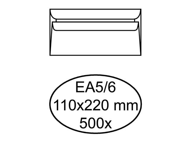 918013B FSC - LI-ME Venster Envelop C5/6 114x229mm 80gr Rechts Strip 500st Wit