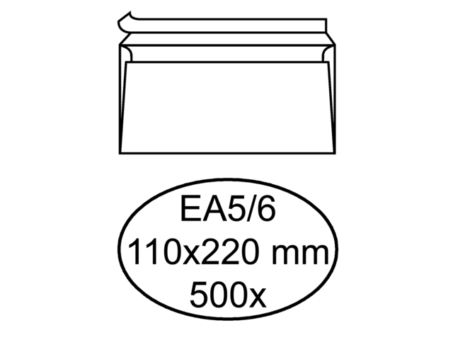 Q180216 - Quantore Envelop Bank EA5/6 110x220mm 80gr Strip 500st Wit