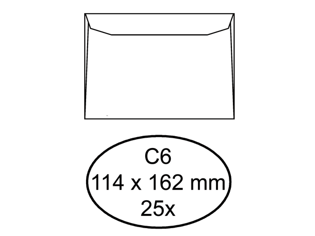 Quantore Envelop Bank C6 114x162mm Gom 25st Wit