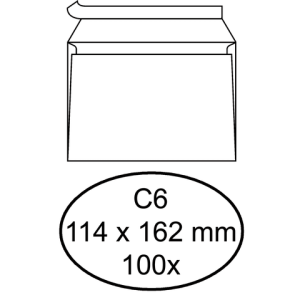 Quantore Envelop Bank C6 114x162mm Strip 100st Wit