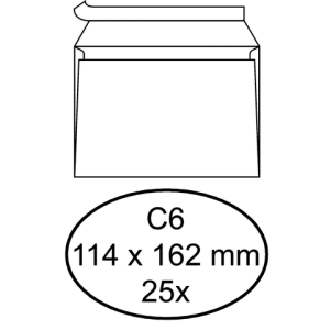 Quantore Envelop Bank C6 114x162mm Strip 25st Wit