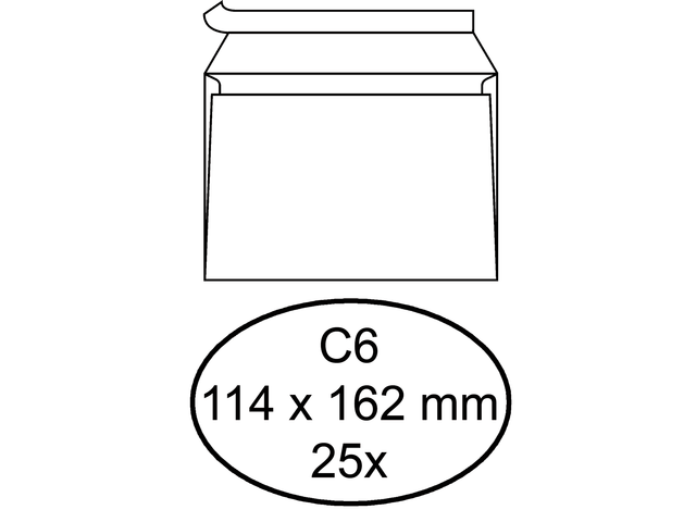 Quantore Envelop Bank C6 114x162mm Strip 25st Wit