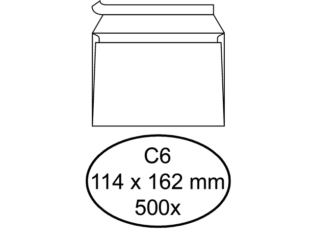 Q180215 - Quantore Envelop Bank C6 114x162mm 80gr Strip 500st Wit