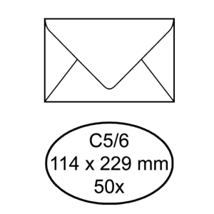 Quantore Envelop Bank C5/6 114x229mm Strip 50st Wit