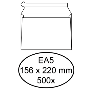 Hermes Envelop Bank EA5 156x220mm 80gr Strip 500st Wit