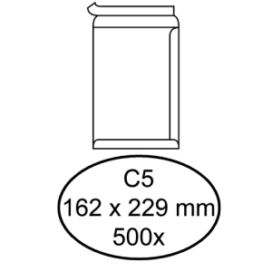 Q180195 - Quantore Akte Envelop C5 162x229mm Strip 500st Wit