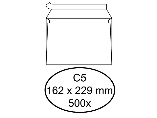 Q180218 - Quantore Envelop Bank C5 162x229mm Strip 500st Wit