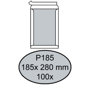 Quantore Bordrug Envelop P185 185x280mm 120gr Strip 100st Wit