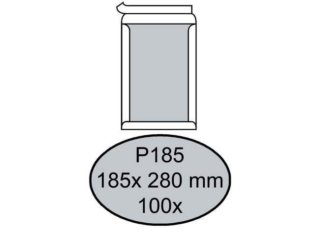 Quantore Bordrug Envelop P185 185x280mm 120gr Strip 100st Wit