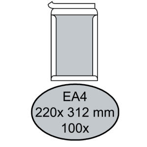 Quantore Bordrug Envelop EA4 220x312mm 120gr Strip 100st Wit