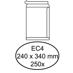 Q180197 - Quantore Akte Envelop EC4 240x340mm Strip 250st Wit