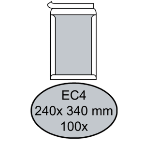 Quantore Bordrug Envelop EC4 240x340mm 120gr Strip 100st Wit