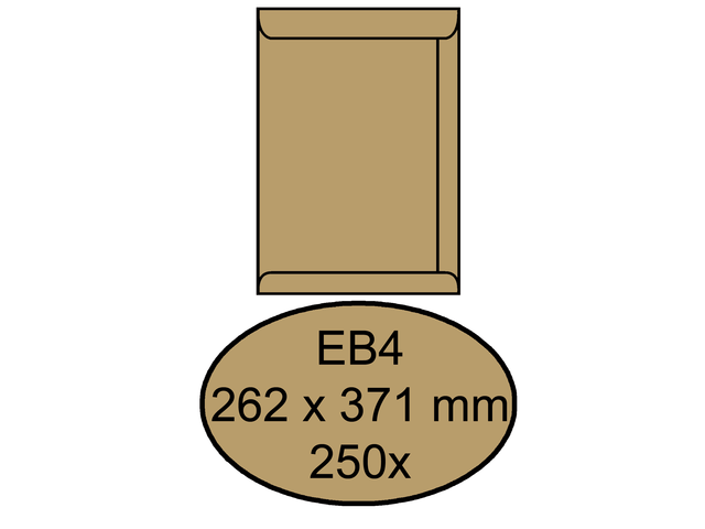 Quantore Akte Envelop EB4 262x371mm Gom 250st Bruin