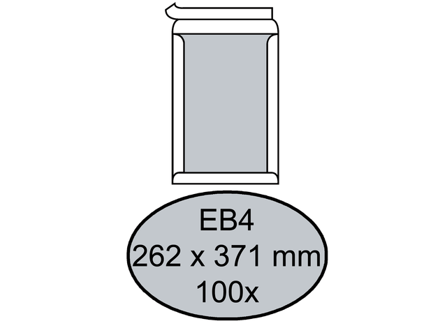 Quantore Bordrug Envelop EB4 262x371mm 120gr Strip 100st Wit