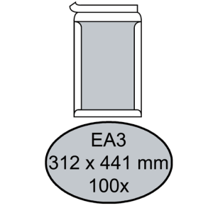 Quantore Bordrug Envelop EA3 312x441mm 120gr Strip 100st Erbonymetaal/Chroom