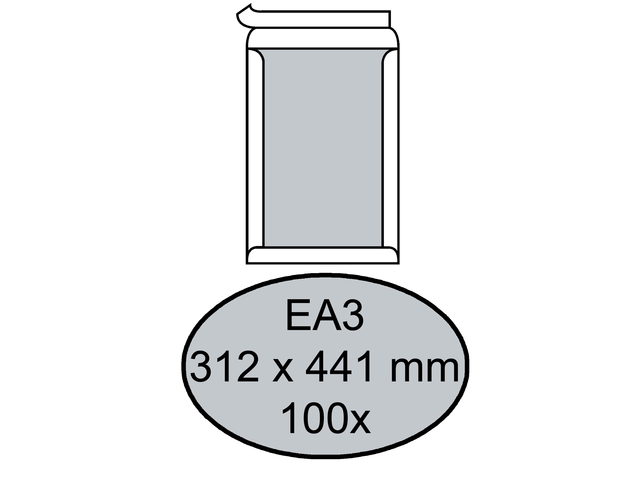 Quantore Bordrug Envelop EA3 312x441mm 120gr Strip 100st Erbonymetaal/Chroom