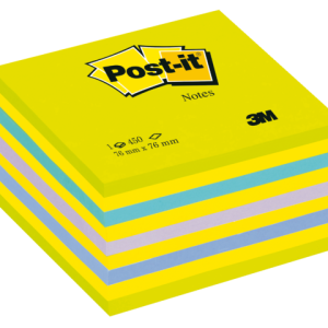 2028NB - 3M Post-It Memoblok 76x76mm Blauw/Geel 1pak