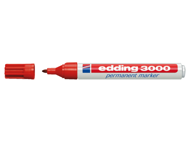 4-3000002 - EDDING Marker Permanent 3000 1.5-3mm Rood 1st