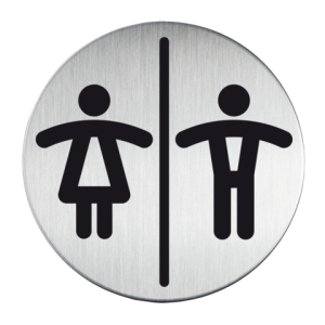 492023 - DURABLE Infobordje Pictogram Toiletten D/H Zilver 120x90mm