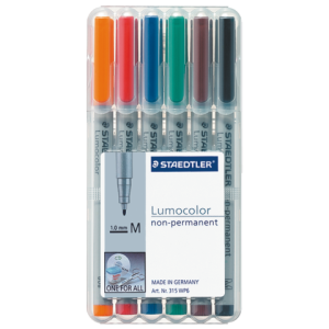 315 WP6 - STAEDTLER Viltstiften OHP Lumo M315 1mm Diverse Kleuren 6st