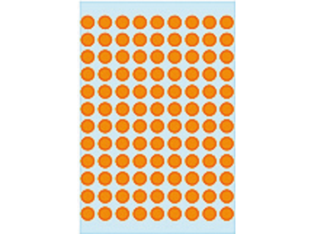 1844 - HERMA Gekleurde Etiketten Schrijfpapier 1840 Ø8mm 540st Fluor Oranje 1 Pak