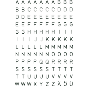 4154 - HERMA Speciaal Etiket Folie Letters A-Z no:4154 5mm Zwart 1 Pak