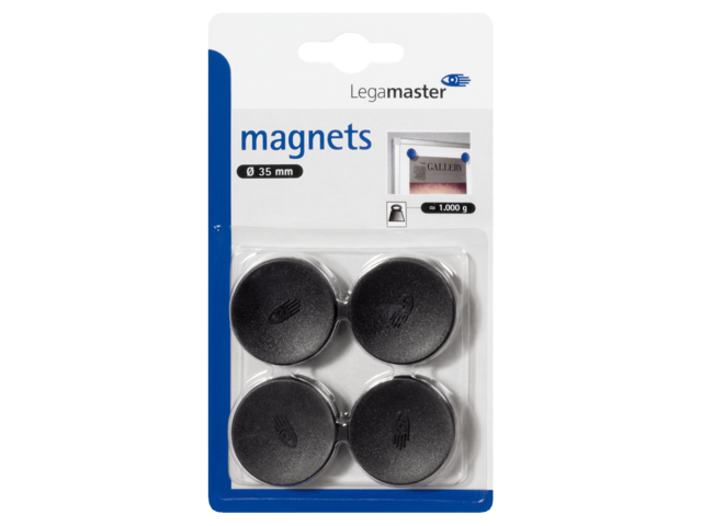 7-181301-4 - LEGAMASTER Magneet 35mm Zwart 4st