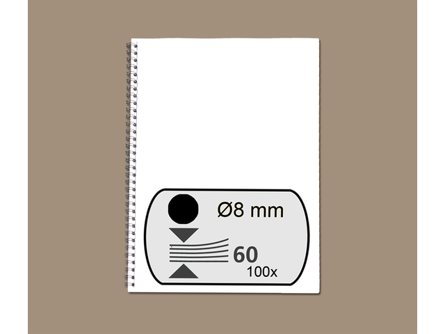 53261 - FELLOWES Draadrug Metaal A4 34-Rings 8mm Zwart 100st