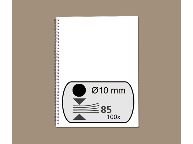 53265 - FELLOWES Draadrug Metaal A4 34-Rings 10mm Zwart 100st