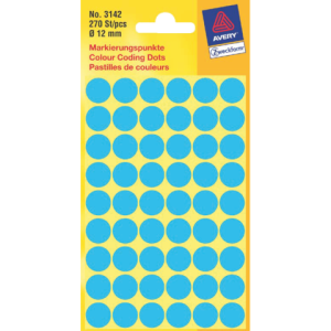 3142 - Avery Codering Etiket 3142 12mm 270st Blauw