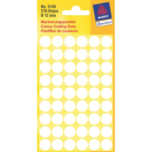 3145 - Avery Codering Etiket Zweckform 3145 12mm 270st Wit