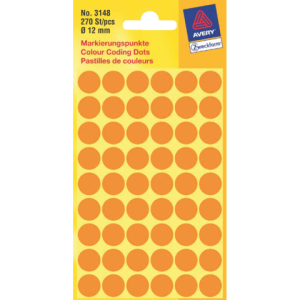 3148 - Avery Codering Etiket Zweckform 3148 12mm 270st Lichtoranje