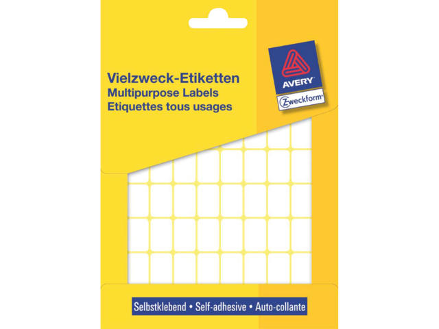 3312 - Avery Etiket Permanent no:3312 18x12mm 1.800st Wit 1 Pak