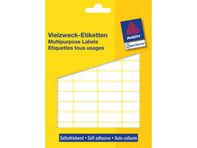 3319 - Avery Etiket Permanent no:3319 29x18mm 960st Wit 1 Pak