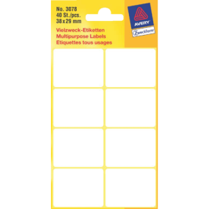 3078 - Avery Etiket Permanent 3078 38x29mm 40st Wit 1 Pak