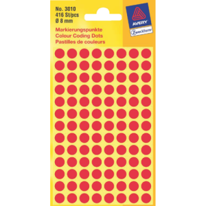 3010 - Avery Codering Etiket Zweckform 3010 8mm 416st Rood